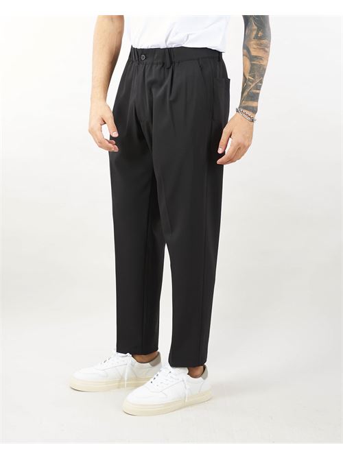 Virgin wool trousers with elastic waistband and pences Yes London YES LONDON | Pants | XP326599